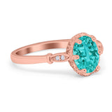 Vintage Style Wedding Ring Round Simulated Cubic Zirconia 925 Sterling Silver