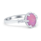 Vintage Style Wedding Ring Round Simulated Cubic Zirconia 925 Sterling Silver