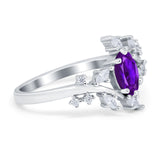 Oval Marquise Simulated Cubic Zirconia Ring 925 Sterling Silver