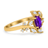 Oval Marquise Simulated Cubic Zirconia Ring 925 Sterling Silver