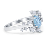 Oval Marquise Simulated Cubic Zirconia Ring 925 Sterling Silver