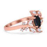 Oval Marquise Simulated Cubic Zirconia Ring 925 Sterling Silver