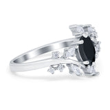 Oval Marquise Simulated Cubic Zirconia Ring 925 Sterling Silver