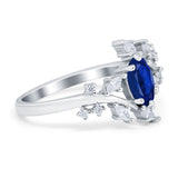 Oval Marquise Simulated Cubic Zirconia Ring 925 Sterling Silver