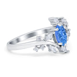 Oval Marquise Simulated Cubic Zirconia Ring 925 Sterling Silver