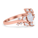 Oval Marquise Simulated Cubic Zirconia Ring 925 Sterling Silver