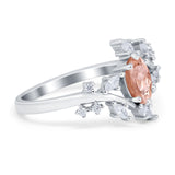 Oval Marquise Simulated Cubic Zirconia Ring 925 Sterling Silver
