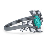 Oval Marquise Simulated Cubic Zirconia Ring 925 Sterling Silver