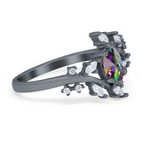 Oval Marquise Simulated Cubic Zirconia Ring 925 Sterling Silver