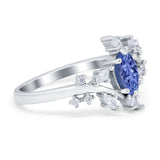 Oval Marquise Simulated Cubic Zirconia Ring 925 Sterling Silver