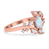 Oval Marquise Simulated Cubic Zirconia Ring 925 Sterling Silver