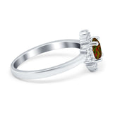 Art Deco Halo Engagement Ring Round Simulated Cubic Zirconia 925 Sterling Silver