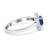 Art Deco Halo Engagement Ring Round Simulated Cubic Zirconia 925 Sterling Silver
