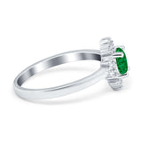 Art Deco Halo Engagement Ring Round Simulated Cubic Zirconia 925 Sterling Silver