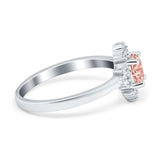 Art Deco Halo Engagement Ring Round Simulated Cubic Zirconia 925 Sterling Silver