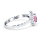 Art Deco Halo Engagement Ring Round Simulated Cubic Zirconia 925 Sterling Silver