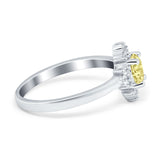 Art Deco Halo Engagement Ring Round Simulated Cubic Zirconia 925 Sterling Silver