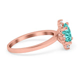 Halo Style Oval Engagement Ring Simulated Cubic Zirconia 925 Sterling Silver