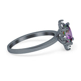 Halo Style Oval Engagement Ring Simulated Cubic Zirconia 925 Sterling Silver