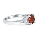 Art Deco Engagement Ring Round Simulated Cubic Zirconia 925 Sterling Silver