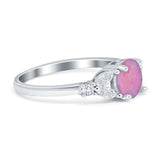 Art Deco Engagement Ring Round Simulated Cubic Zirconia 925 Sterling Silver