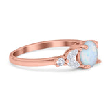 Art Deco Engagement Ring Round Simulated Cubic Zirconia 925 Sterling Silver