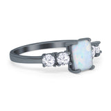 Emerald Cut Wedding Engagement Ring Simulated Cubic Zirconia 925 Sterling Silver