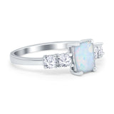 Emerald Cut Wedding Engagement Ring Simulated Cubic Zirconia 925 Sterling Silver