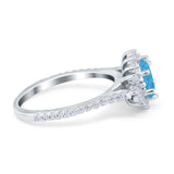 Vintage Oval Engagement Ring Simulated Cubic Zirconia 925 Sterling Silver