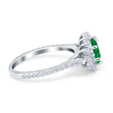 Vintage Oval Engagement Ring Simulated Cubic Zirconia 925 Sterling Silver