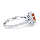 Vintage Oval Engagement Ring Simulated Cubic Zirconia 925 Sterling Silver