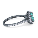 Vintage Oval Engagement Ring Simulated Cubic Zirconia 925 Sterling Silver