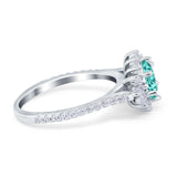 Vintage Oval Engagement Ring Simulated Cubic Zirconia 925 Sterling Silver
