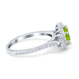 Vintage Oval Engagement Ring Simulated Cubic Zirconia 925 Sterling Silver