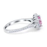 Vintage Oval Engagement Ring Simulated Cubic Zirconia 925 Sterling Silver
