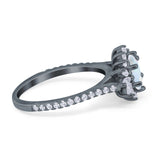 Vintage Oval Engagement Ring Simulated Cubic Zirconia 925 Sterling Silver