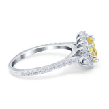 Vintage Oval Engagement Ring Simulated Cubic Zirconia 925 Sterling Silver