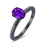 Simulated Cubic Zirconia Cathedral Wedding Ring 925 Sterling Silver Center Stone-(7mmx5mm)