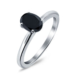 Simulated Cubic Zirconia Cathedral Wedding Ring 925 Sterling Silver Center Stone-(7mmx5mm)