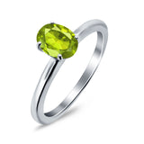 Simulated Cubic Zirconia Cathedral Wedding Ring 925 Sterling Silver Center Stone-(7mmx5mm)