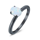 Simulated Cubic Zirconia Cathedral Wedding Ring 925 Sterling Silver Center Stone-(7mmx5mm)