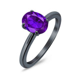 Oval Cut Simulated Cubic Zirconia Cathedral Wedding Ring 925 Sterling Silver Center Stone-(8mmx6mm)