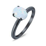 Oval Cut Simulated Cubic Zirconia Cathedral Wedding Ring 925 Sterling Silver Center Stone-(8mmx6mm)