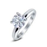 Cathedral Solitaire Wedding Ring Simulated Cubic Zirconia 925 Sterling Silver Center Stone-(7mm)