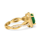 Infinity Shank Cushion Engagement Ring Simulated Cubic Zirconia 925 Sterling Silver