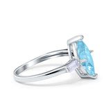 Marquise Art Deco Engagement Simulated Cubic Zirconia Ring 925 Sterling Silver