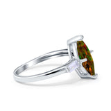 Marquise Art Deco Engagement Simulated Cubic Zirconia Ring 925 Sterling Silver