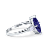 Marquise Art Deco Engagement Simulated Cubic Zirconia Ring 925 Sterling Silver