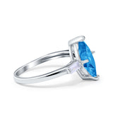 Marquise Art Deco Engagement Simulated Cubic Zirconia Ring 925 Sterling Silver