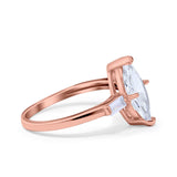 Marquise Art Deco Engagement Simulated Cubic Zirconia Ring 925 Sterling Silver